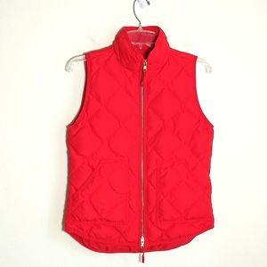 J.Crew Red Down filled Quilted Puffer Vest, sz XS